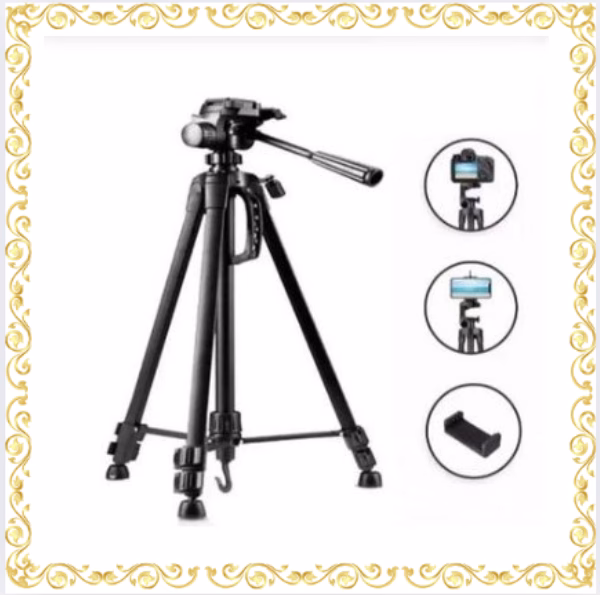 360 Degree Swivel Fluid Head Tripod Stand 380A/3301 Black Mobile Camera Stand Pro 3 Maximum Height 5 Feet - Heavy stand